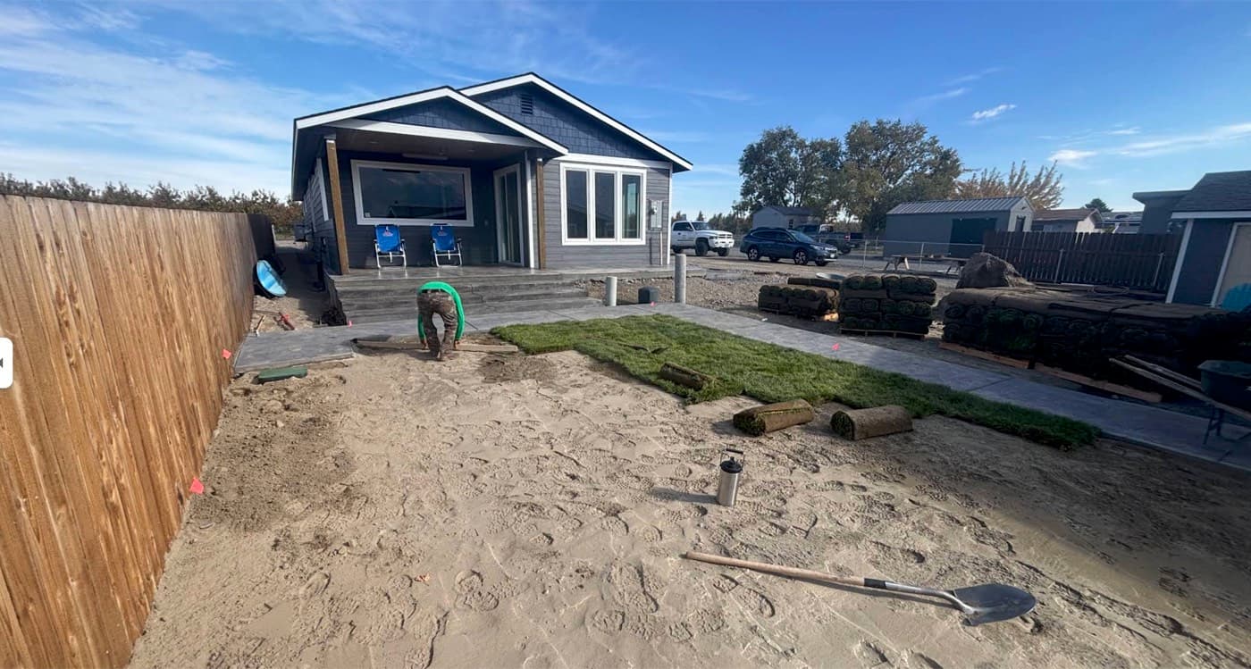 During: sod being laid